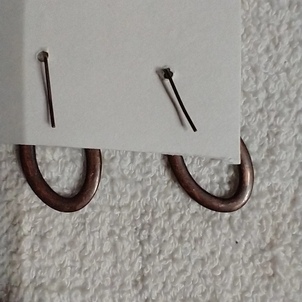 Brown circle wire earrings